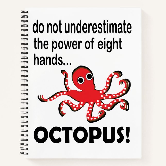 Octopus Cute Funny Octopus Notebook (Front)
