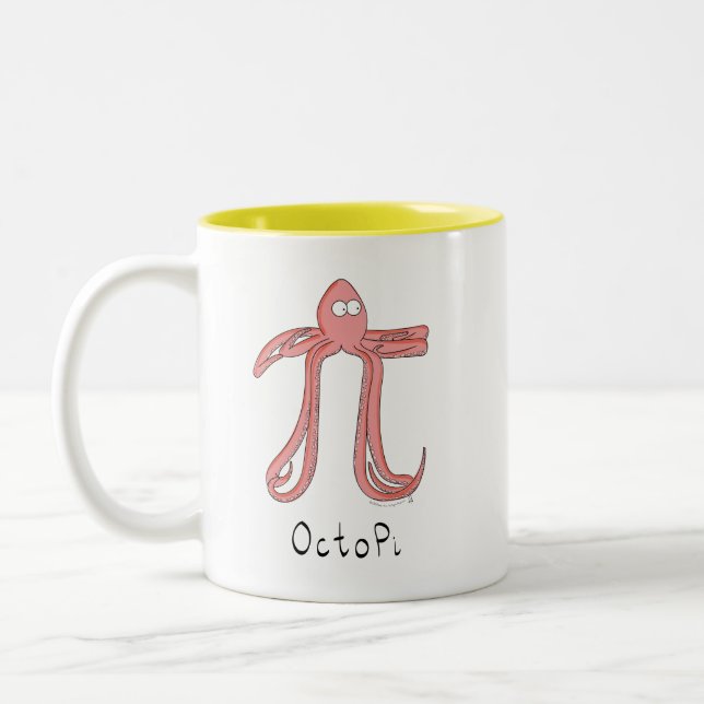 Octopus Cute Math Pi Day Coffee Mug (Left)