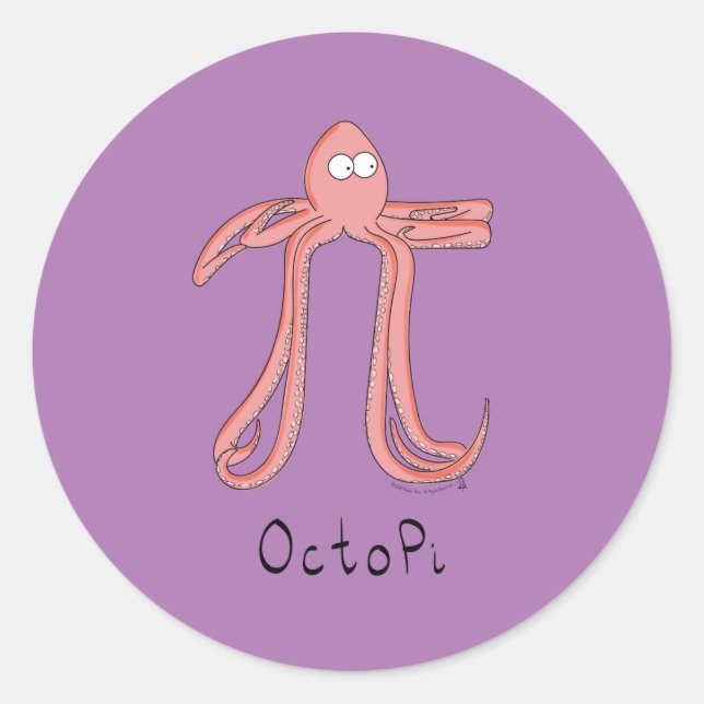 Octopus Cute Math Pi Day Stickers (Front)