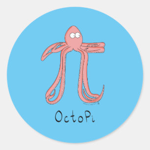 Octopus Cute Math Pi Day Stickers