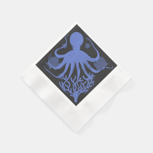 Octopus (dark background) napkin