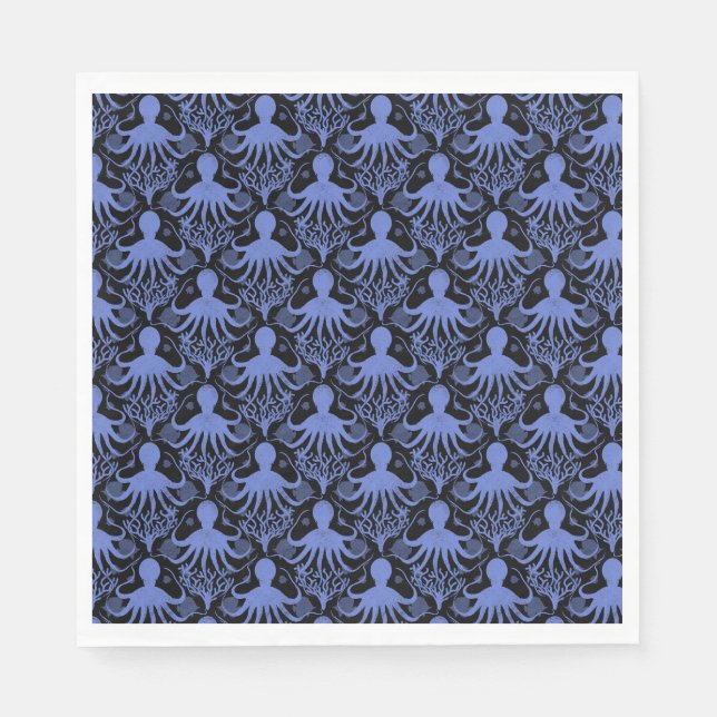 Octopus (dark background) napkin (Front)