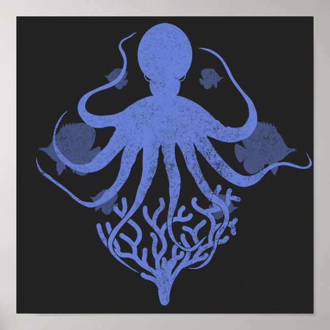 Octopus (dark background) poster (Front)
