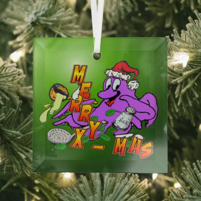 Octopus de Noël Cuisinière Ornement en verre (Insitu)