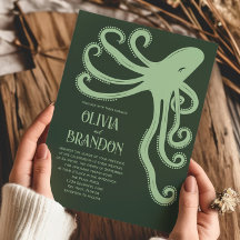 Octopus Deep Sea Stylized Modern Wedding