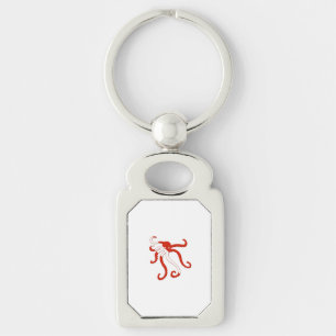 Octopus dive silhouette keychain