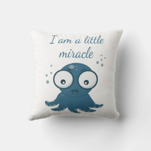 octopus drawing i'm a little miracle   throw pillow