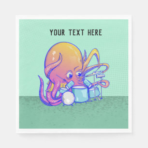 Octopus drumming napkin