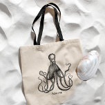 Octopus Embrace | Personalized Name Tote Bag<br><div class="desc">Vintage octopus themed custom tote bags.</div>