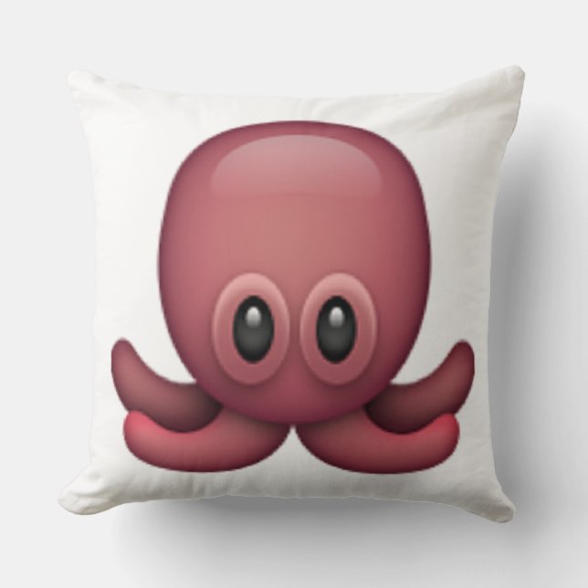 Octopus - Emoji Throw Pillow (Front)