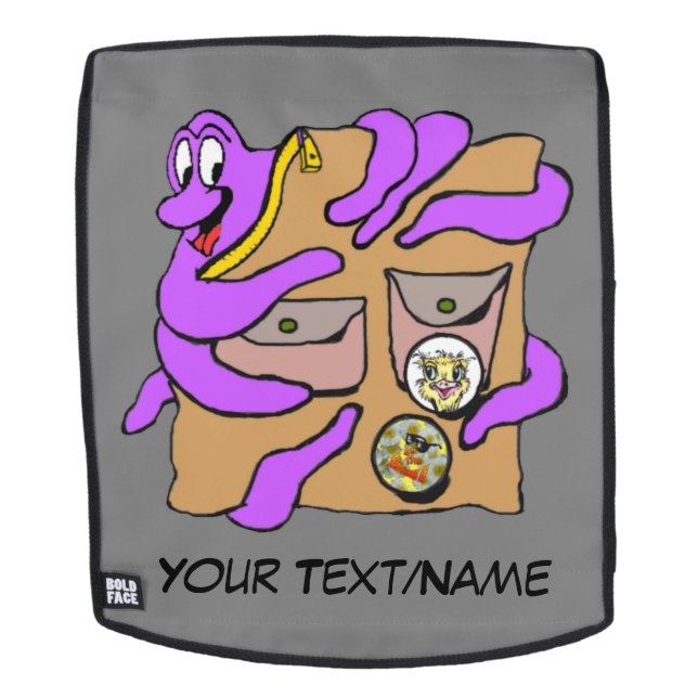 Octopus En Voyage Embrassant Le Sac À Dos, Visage  (Devant amovible)