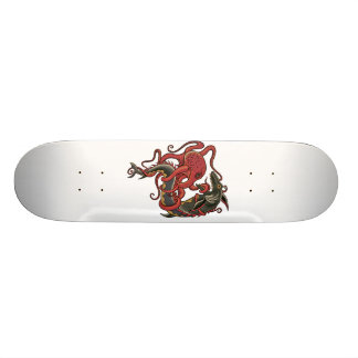 octopus fighting a shark skateboard
