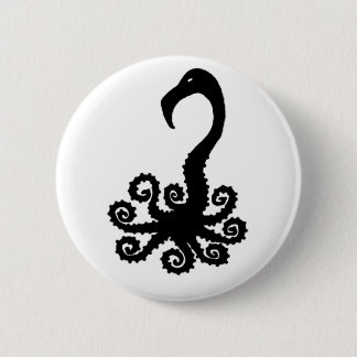 octopus flamingo humour combination animal cartoon 2 inch round button