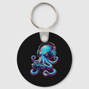 Octopus Gaming Animal Video Games Funny Octopus Keychain