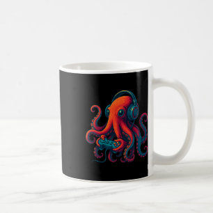 Octopus Gaming With Headphones Funny Video Games G Coffee Mug