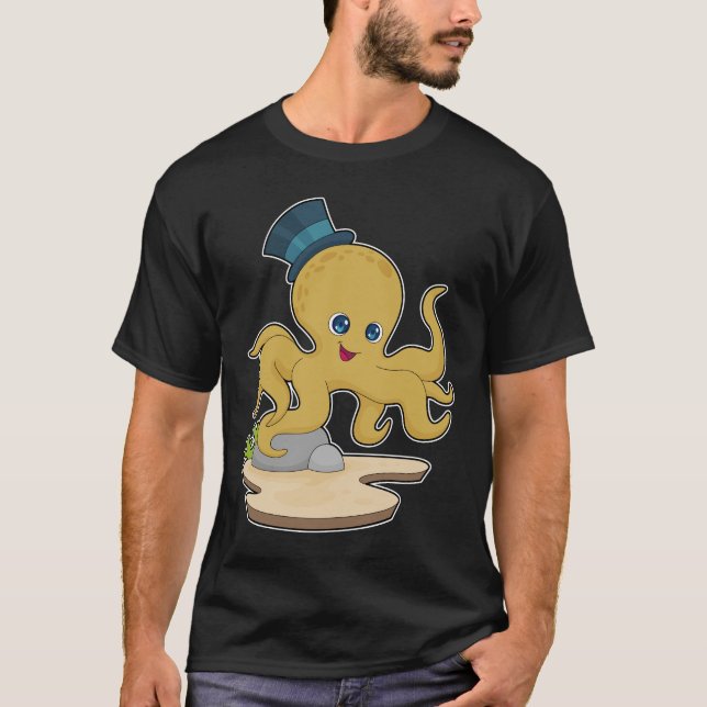Octopus Gentleman Hat T-Shirt (Front)