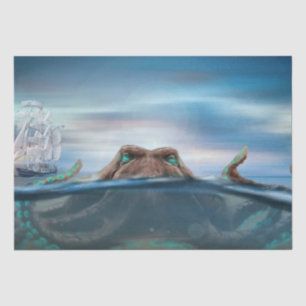 Octopus Giant Sailing Ship Decoupage Tissue Paper