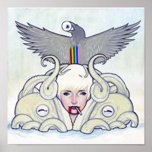 Octopus Girl Print