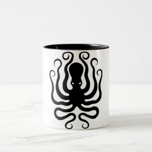 Octopus, Greek relief design Two-Tone Coffee Mug