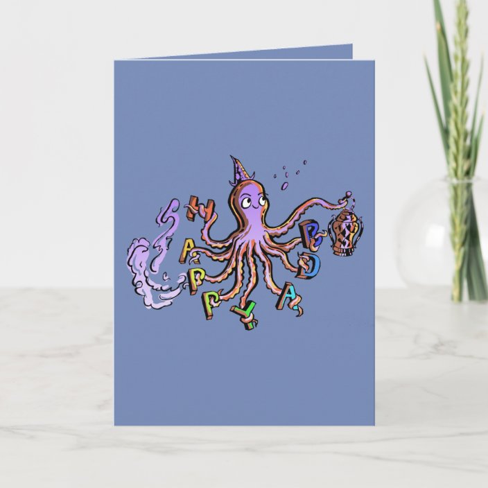 Octopus - Happy Birthday! Card | Zazzle.ca