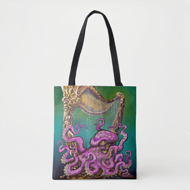 Octopus Harp Tote Bag (Front)