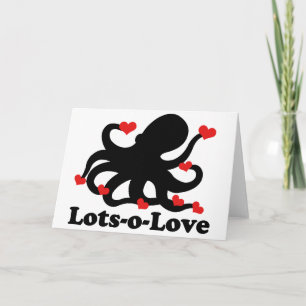 Octopus has a lots of love holiday card