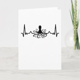 Octopus Heartbeat squid Fish Ocean Kraken Mom Dad Card
