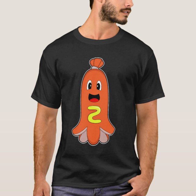 Octopus Hotdog Mustard T-Shirt (Front)