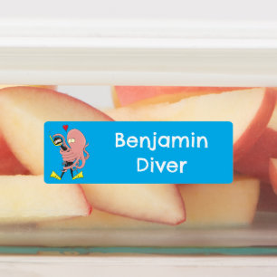 Octopus hugs diver cartoon humour personalized