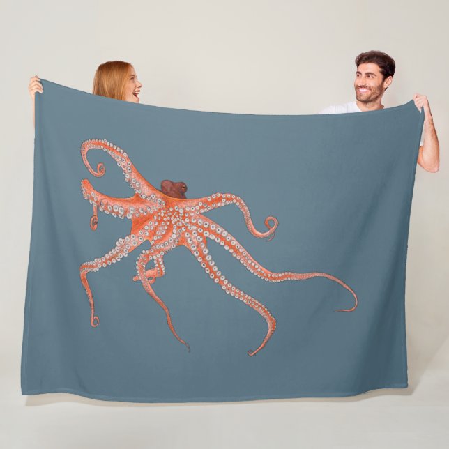 Octopus Hugs Fleece Blanket (In Situ)