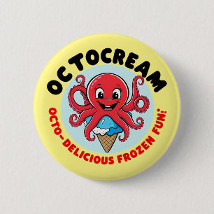 Octopus ice cream 2 inch round button