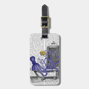 Octopus in Bath 2 Luggage Tag
