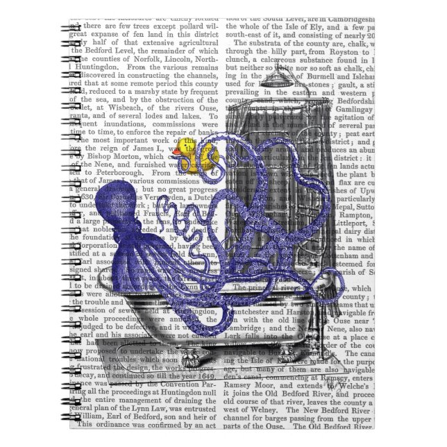 Octopus in Bath 2 Notebook (Front)
