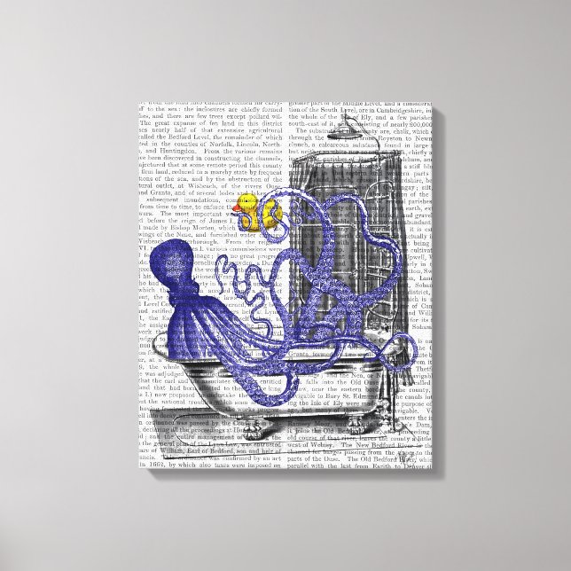 Octopus in Bath Canvas Print (Front)