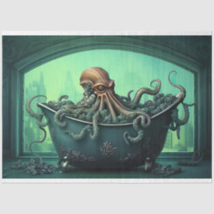 Octopus in Bathtub 2 Decoupage Paper