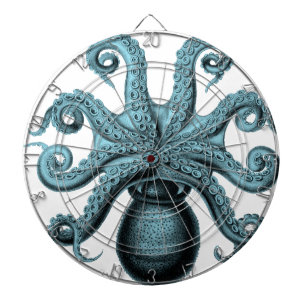Octopus in Teal Dartboard