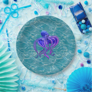 Octopus in water paper plate
