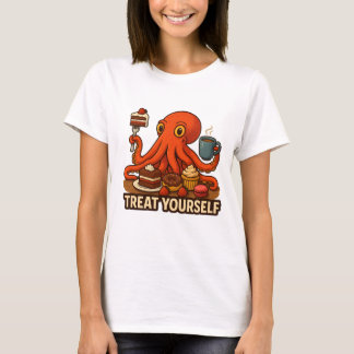 Octopus Indulging in Sweet Delights T-Shirt