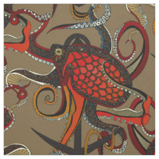 octopus ink umber brown fabric