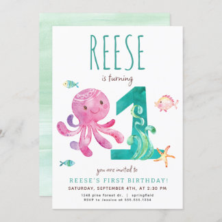 Octopus Invitation d'anniversaire
