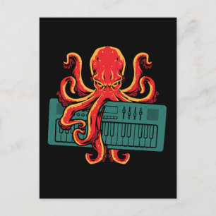 Octopus Japanese Analogue Synth Keyboard Synthesiz Postcard