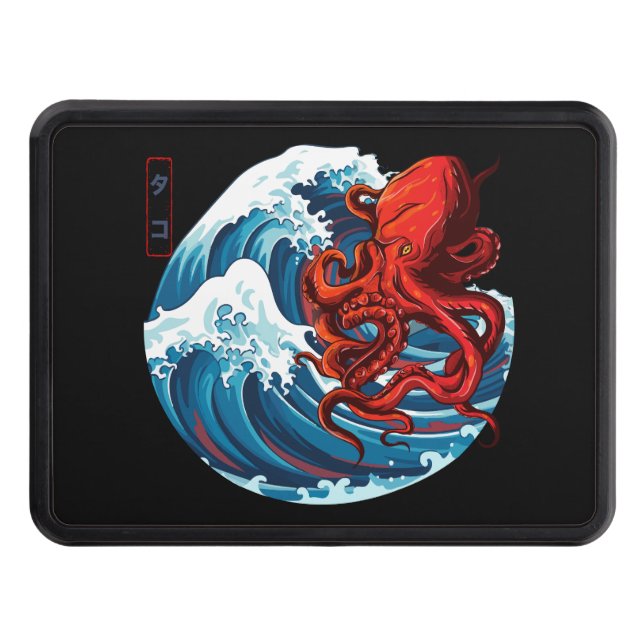 Octopus Japanese Art Trailer Hitch Cover (Front)