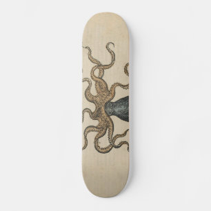 Octopus Kraken Antique Coastal Marine Wildlife Skateboard
