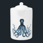 Octopus kraken nautical coastal ocean beach sea<br><div class="desc">A modern nautical octopus blue pattern. A range of modern design to decor your home, nursery or office. A stylish accent piece for a coastal cottage or beach themed room. Great for yourself or as a gift! Trendy, glamour, bold. See my store for more items with this image. If you...</div>