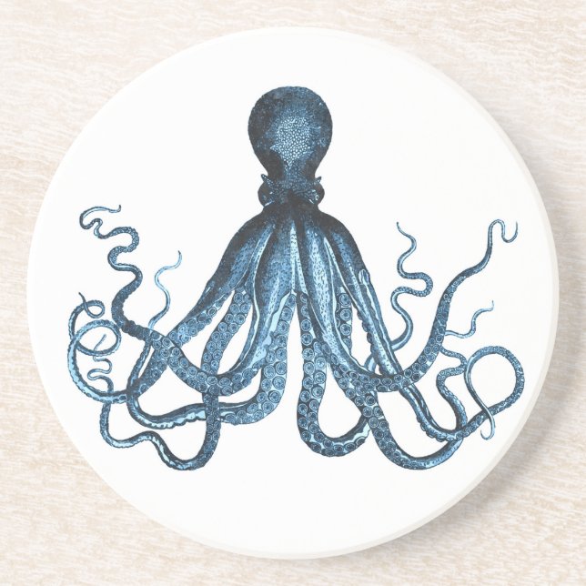 Octopus kraken nautical coastal ocean beach sea coaster (Front)