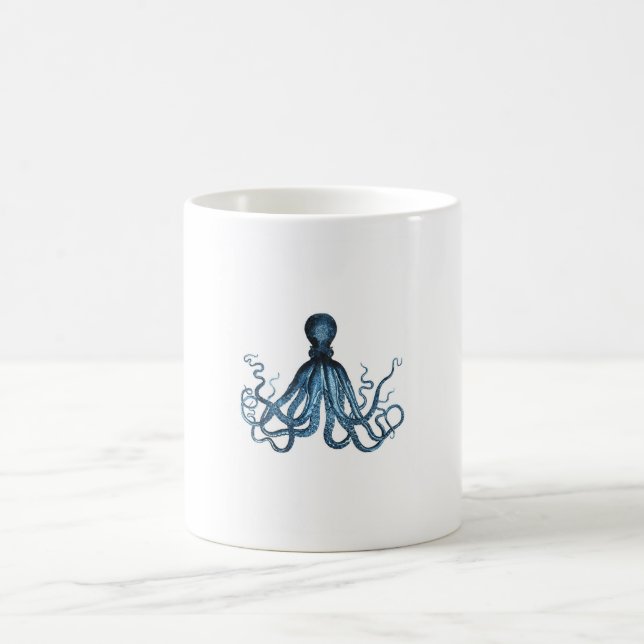Octopus kraken nautical coastal ocean beach sea coffee mug (Center)