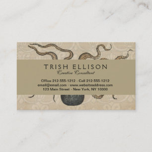 Octopus Kraken Vintage Illustration Business Card