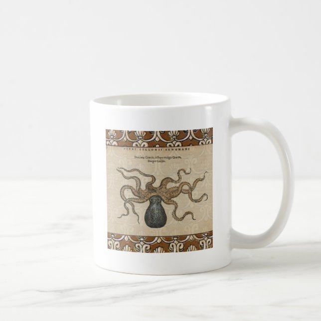 Octopus Kraken Vintage Illustration Coffee Mug (Right)
