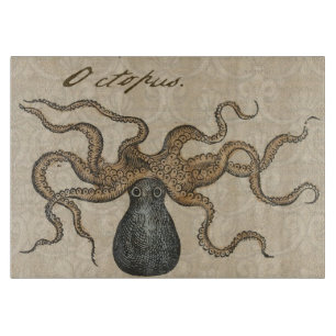 Octopus Kraken Vintage Illustration Cutting Board