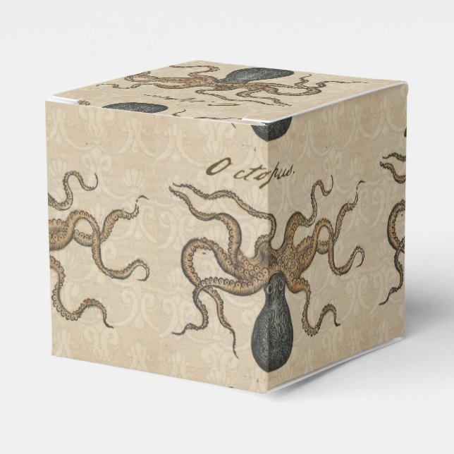 Octopus Kraken Vintage Illustration Favor Box (Front Side)